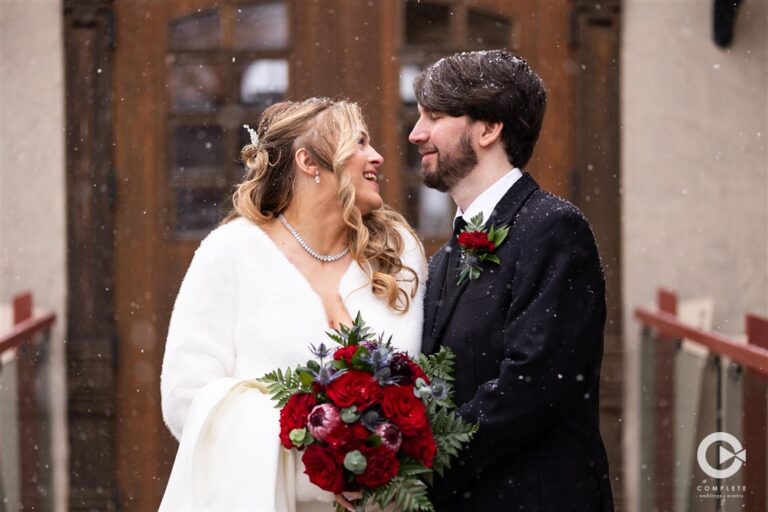 Winter wedding portrait