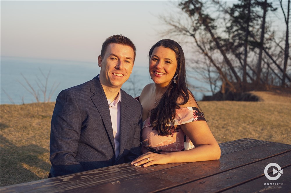 Classic engagement shot outdoor photos Milwaukee