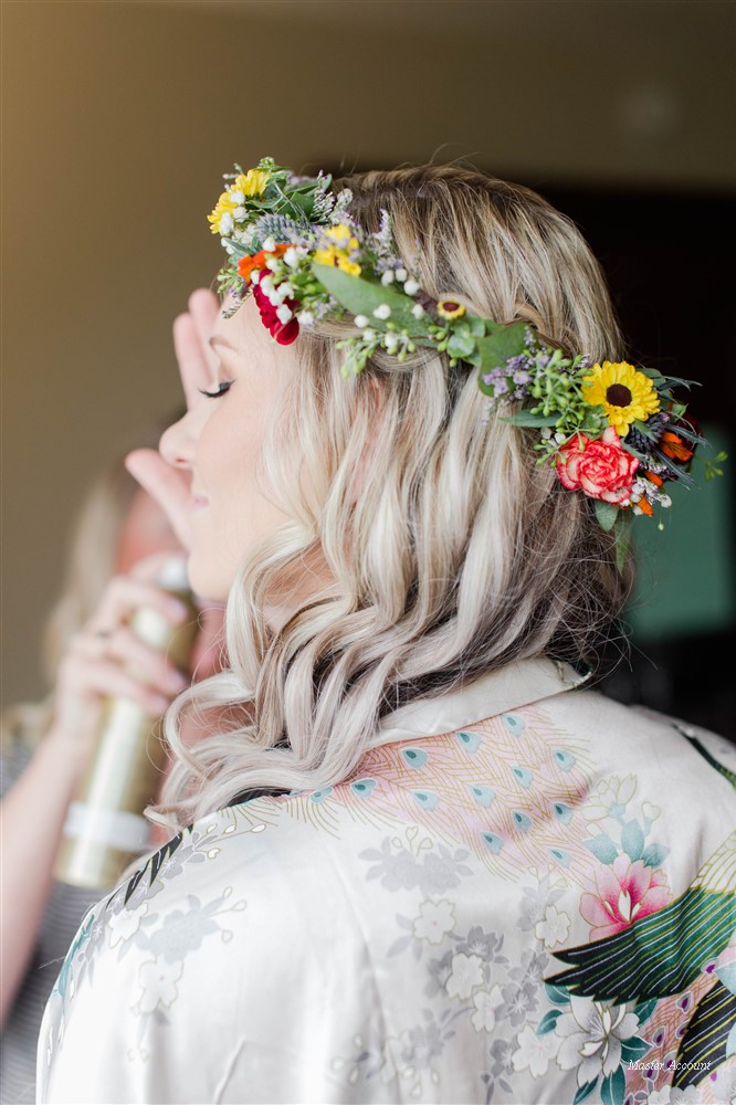 Flower Crown on bride