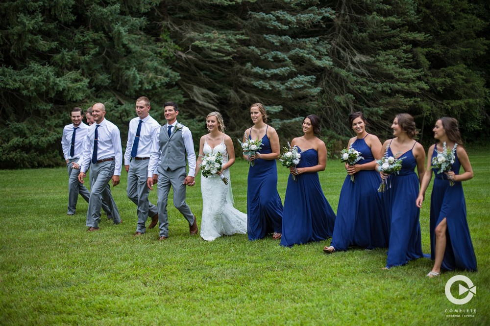 blue wedding attire