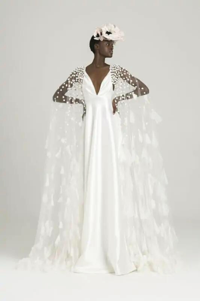detachable cape for wedding dress