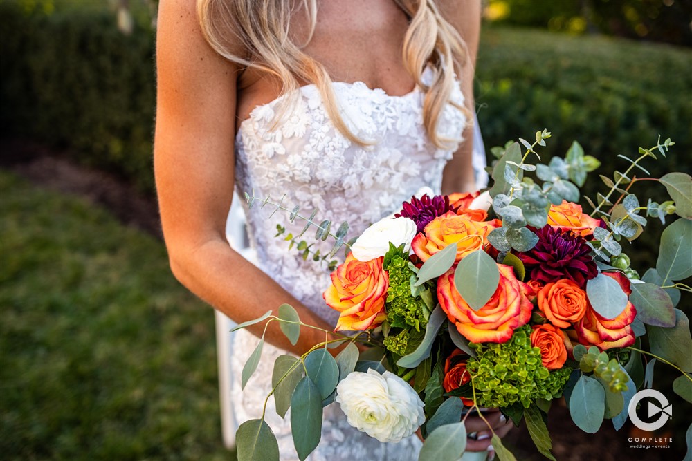 orange wedding flowers