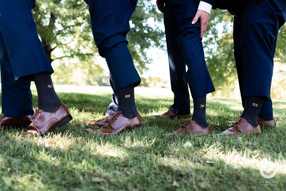 Wedding details from Complete Weddings + events - Navy Blue tux