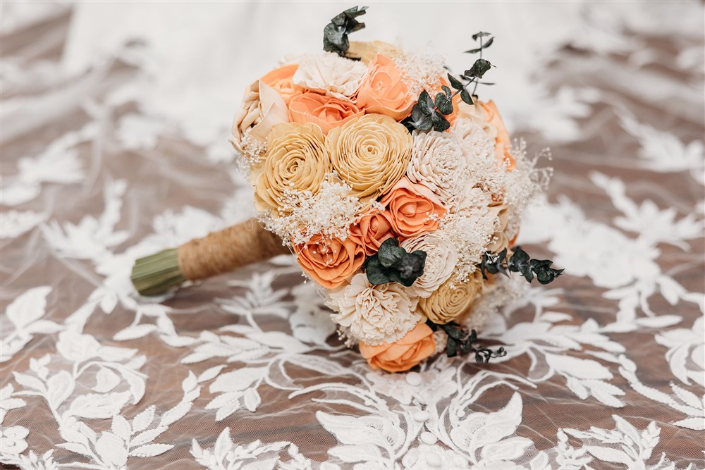 navy and orange wedding