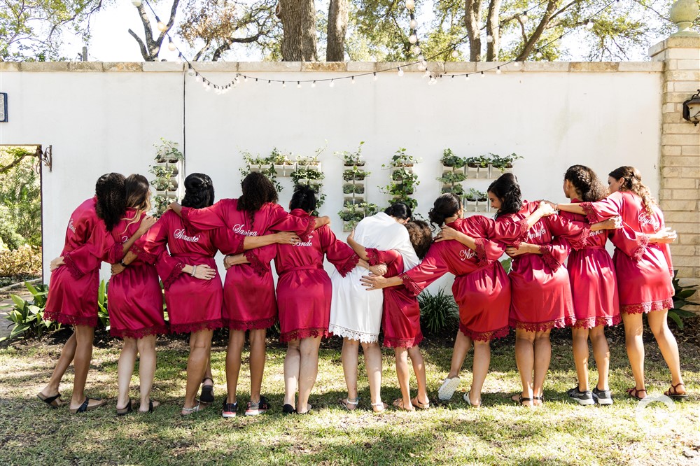 Wedding Party in bridesmaid robes