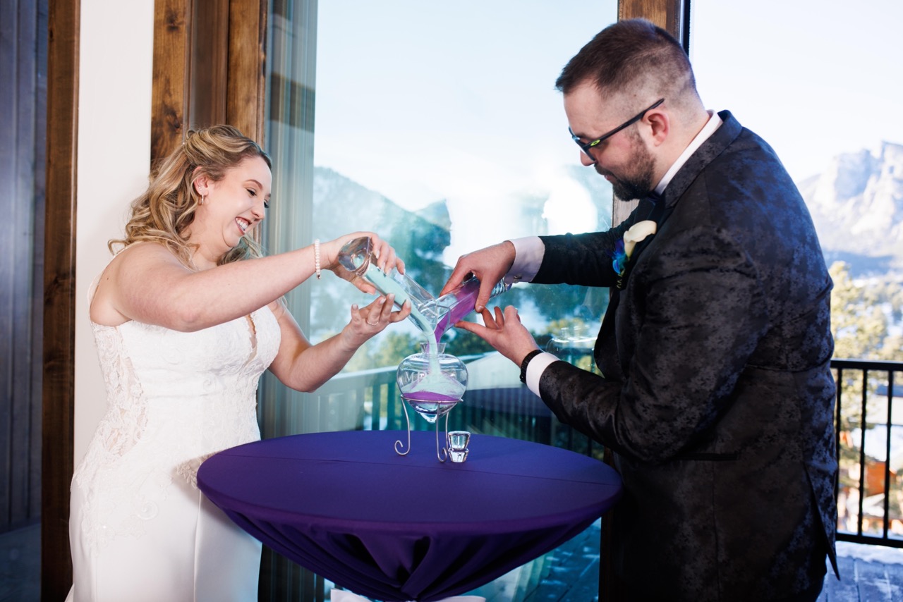 sand ceremony during wedding ceremony