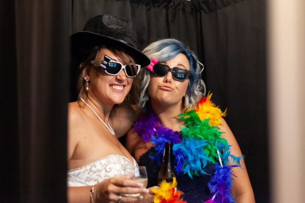 Guest having fun in photo booth