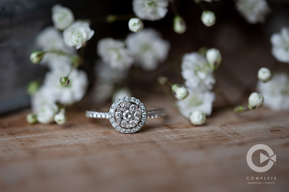 Wedding Ring and Baby's Breathe | Wedding Details | Springfield Mo Photography