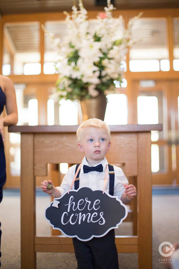 Here Comes Sign on Ring Bearer
