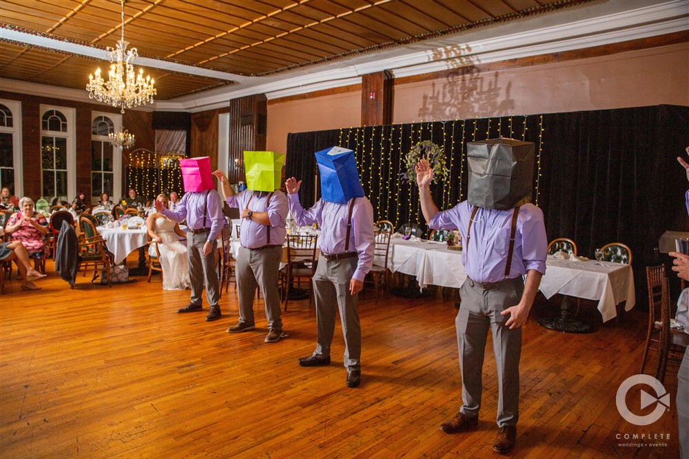 groomsmen do brown bag dance : Northwest Arkansas Wedding Photography