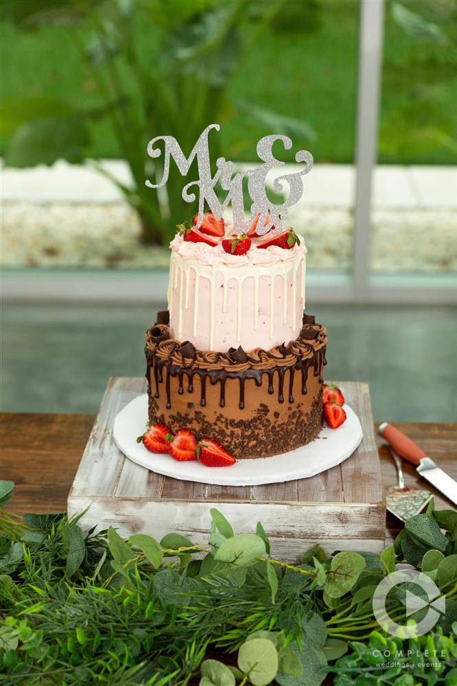 Strawberry Covered Wedding Cake