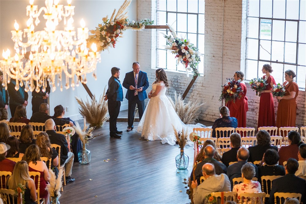 Brick Ballroom Wedding Ceremony