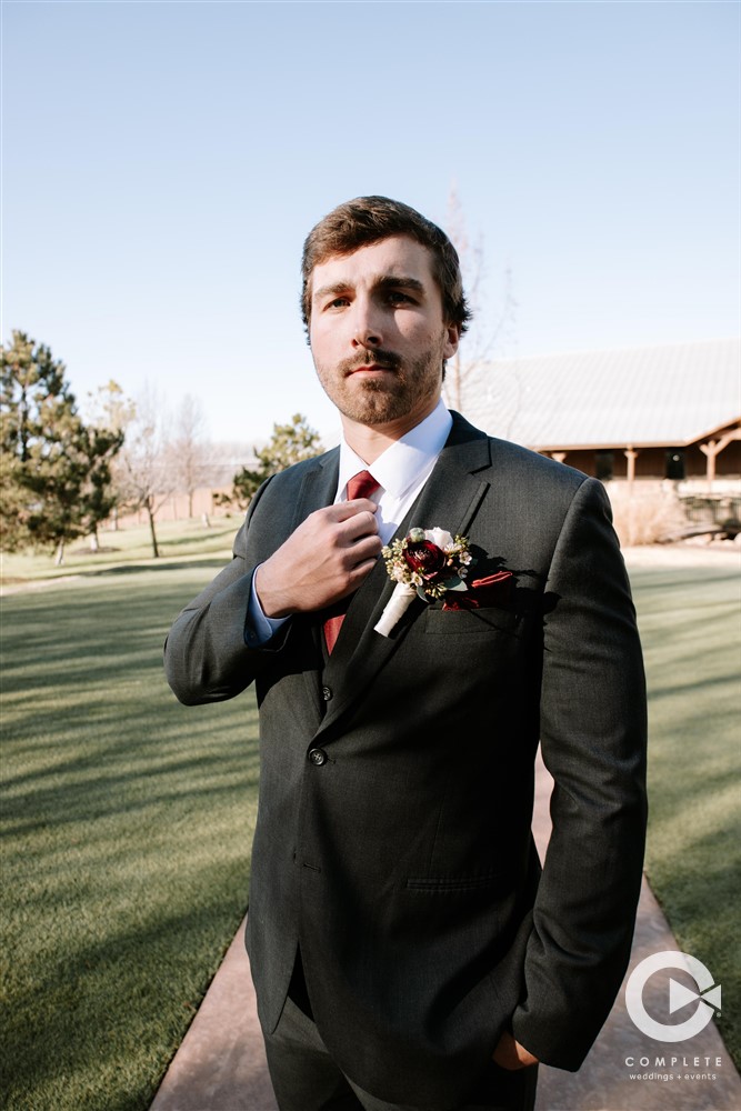 Groom Outdoor Wedding Portrait OKC