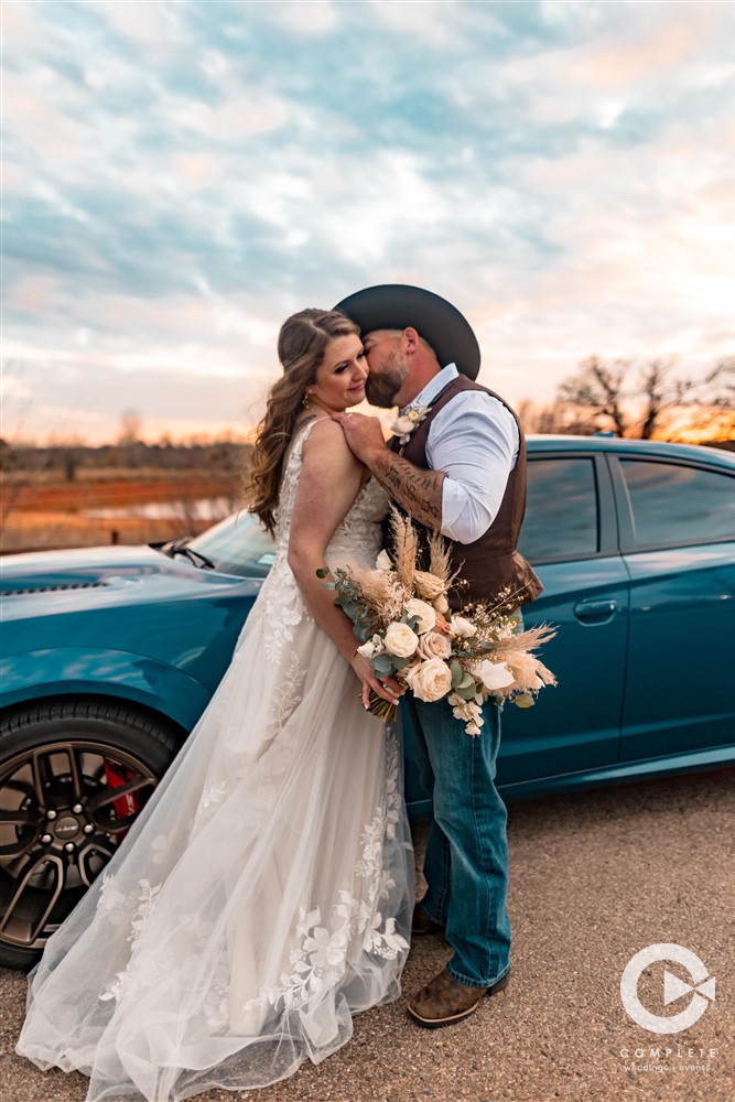 OKC Sunset Wedding Photo