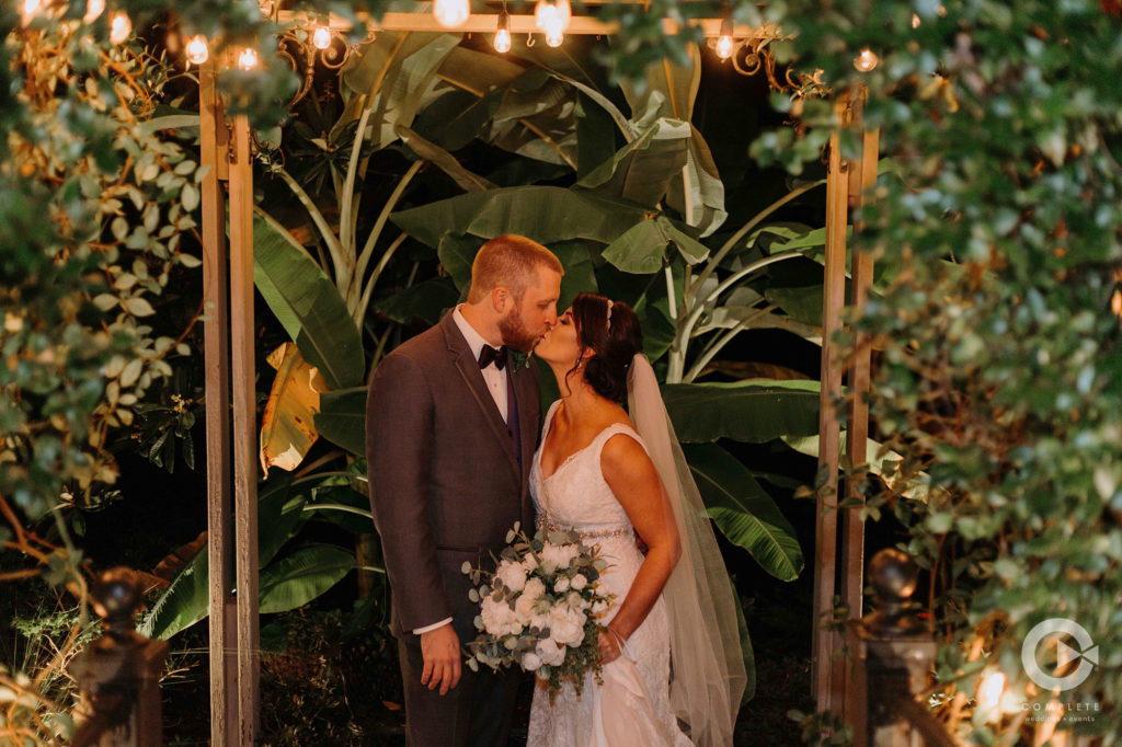Affordable Wedding Lighting Kiss
