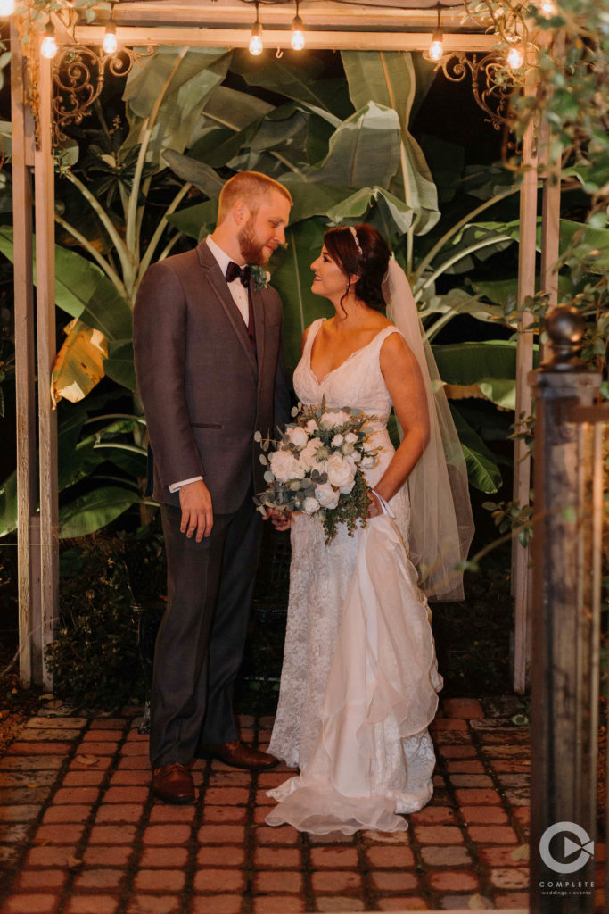 Affordable Wedding Lighting Bride and Groom
