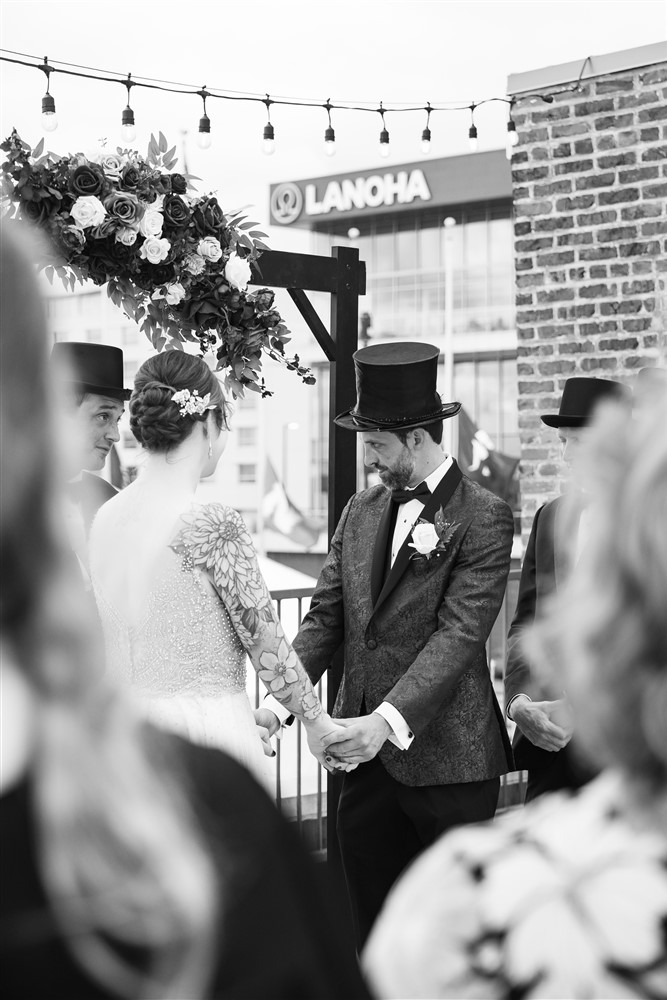 Holding hands for the ceremony