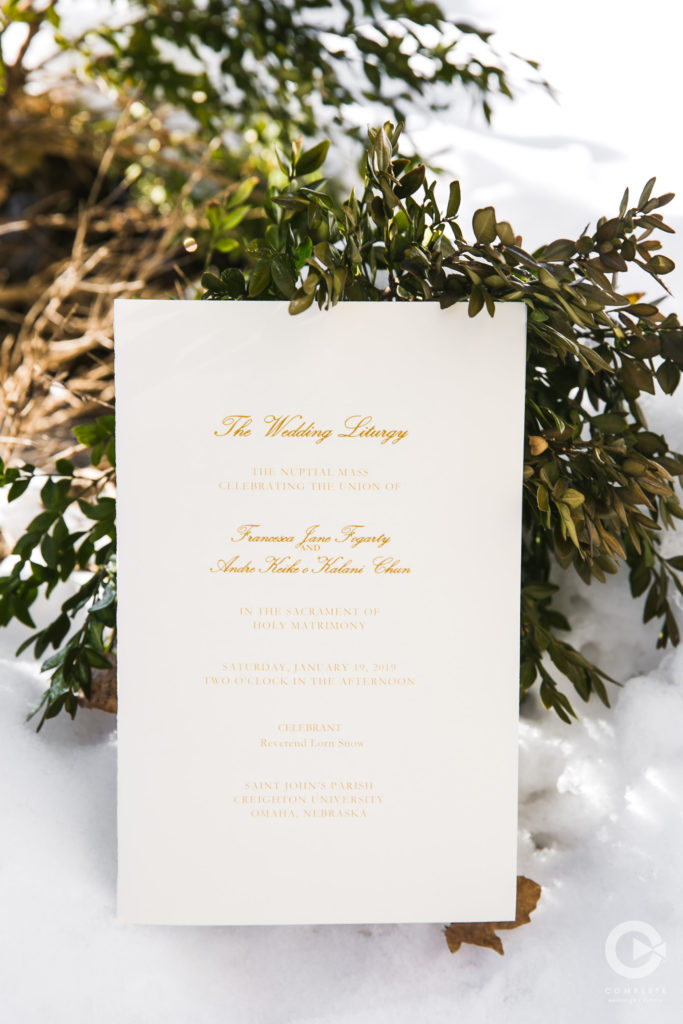 Omaha Wedding Invite, photography, winter