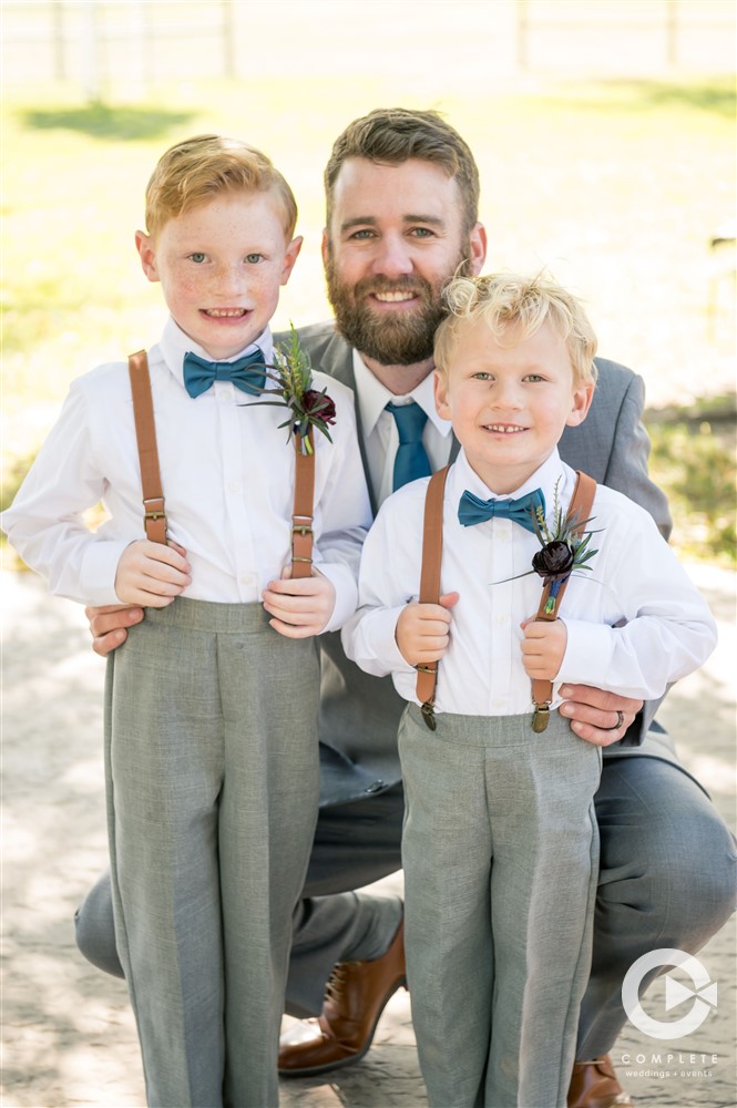 groom with both ring bearers