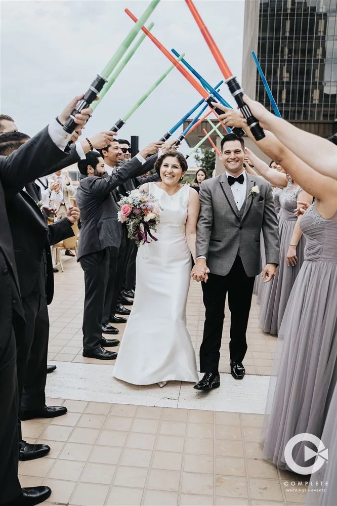 light saber wedding entrance