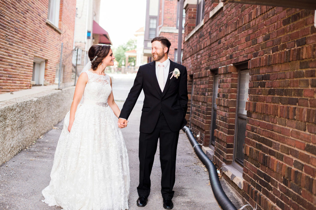 Downtown Alley Wedding Photo
