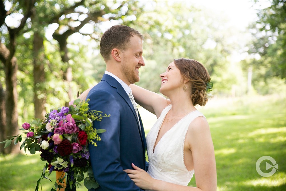 Bride + Groom, Happy, Flowers, Omaha