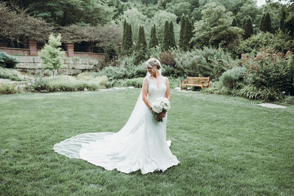 Bride, Outdoors, Dress, Bouquet, Greenery