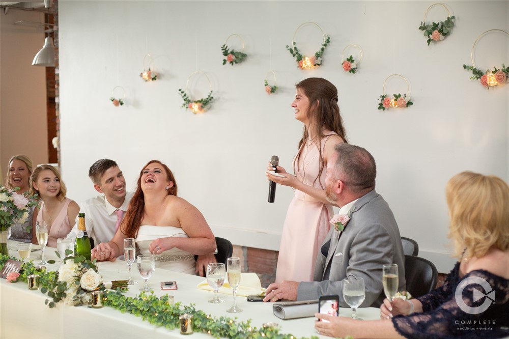 Wedding Party, Speeches, Laughter, Reception