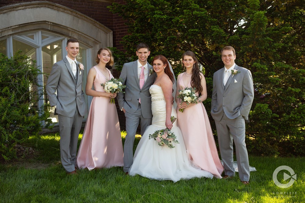 Wedding Party, Outdoors, Greenery, Pink