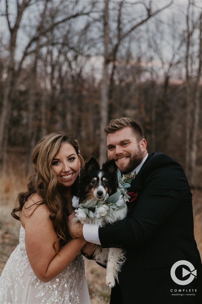 wedding photos including pet