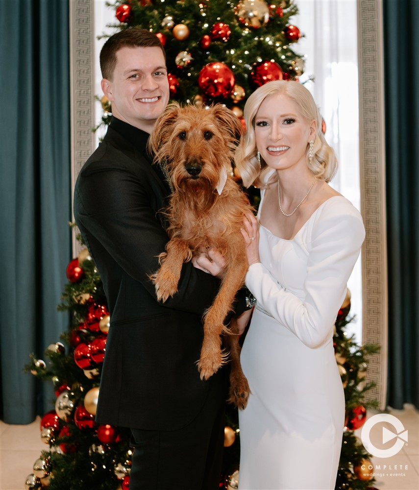 wedding portrait with dog