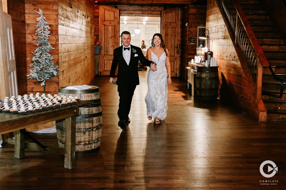 bride and groom reception entrance