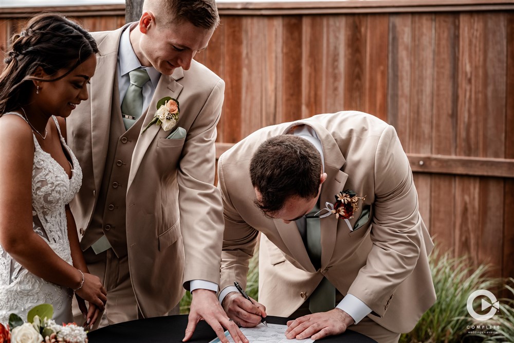 signing the marriage license