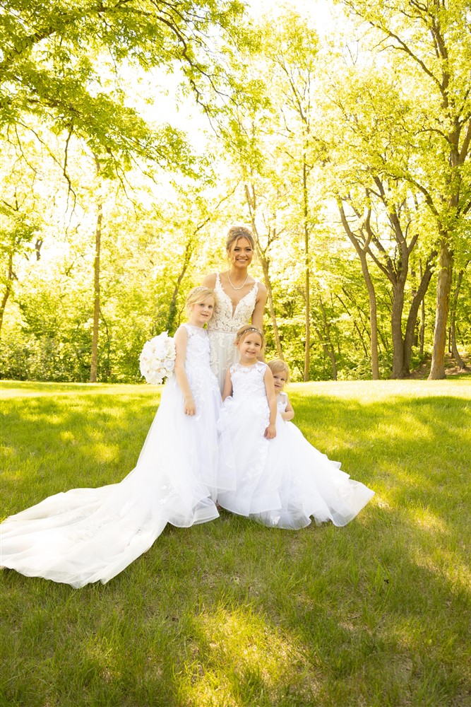 Bride and groom at Castle Unicorn a venue right outside of Omaha with wedding photographer Claire Katan