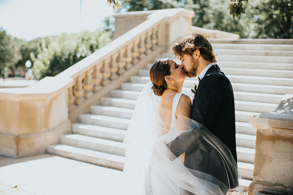 Leo Ballroom wedding outdoor photo Vanessa with Complete Weddings + Events Omaha wedding photographer