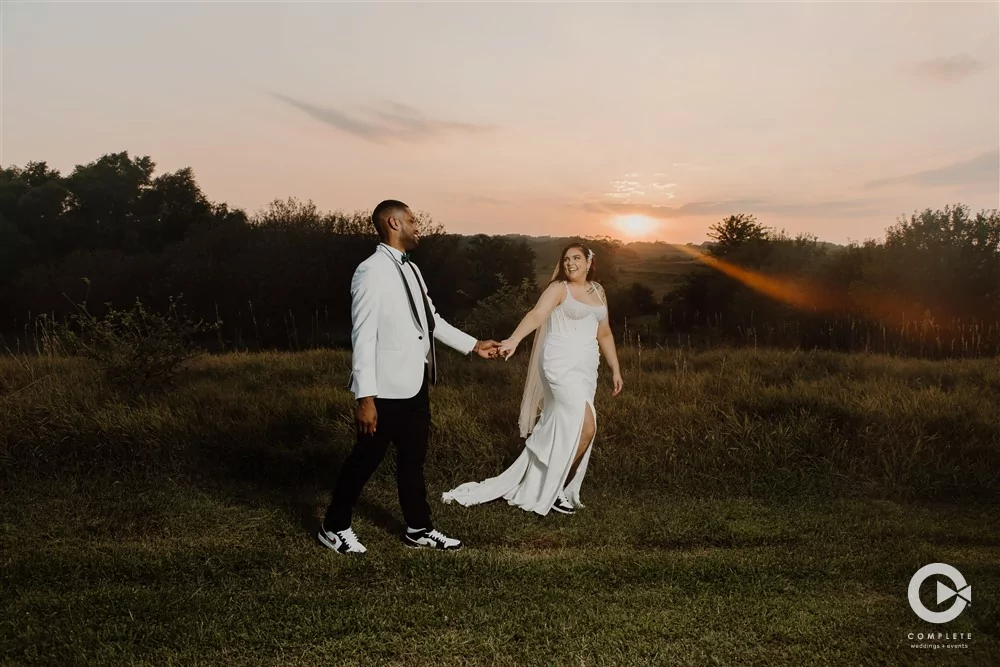 sunset wedding photos