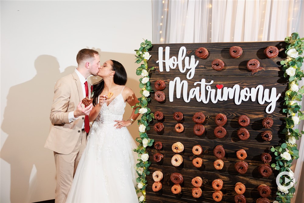 wedding dessert donut wall