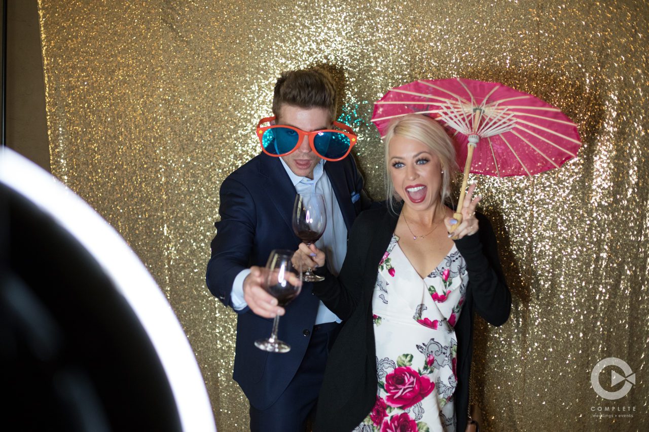 Couple has some fun in Orlando, FL photo booth