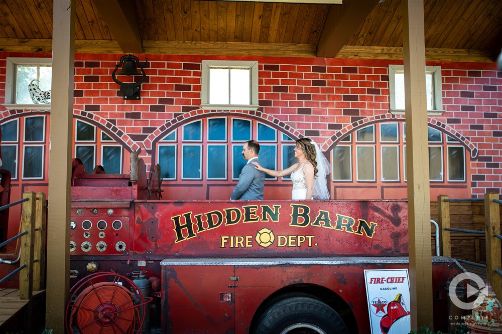 Orlando wedding couple at Hidden Barn