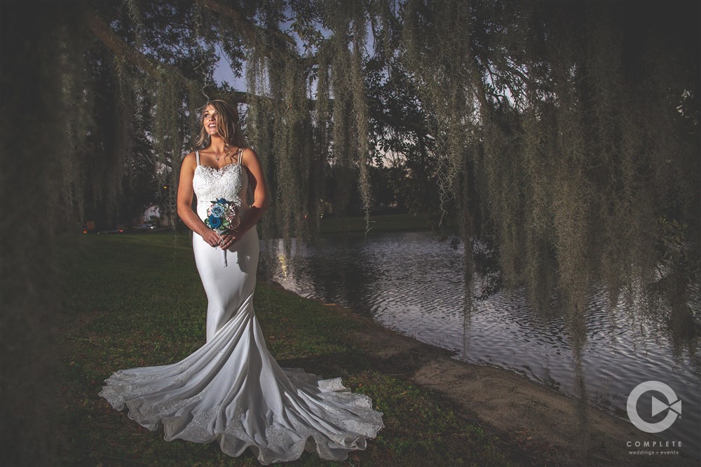 Bride in Orlando by Lake