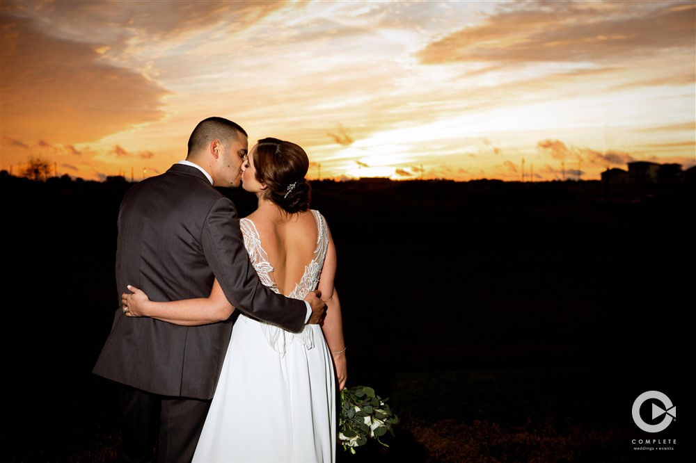 Beautiful wedding sunset at Island Grove Elopement vs. Traditional Weddings