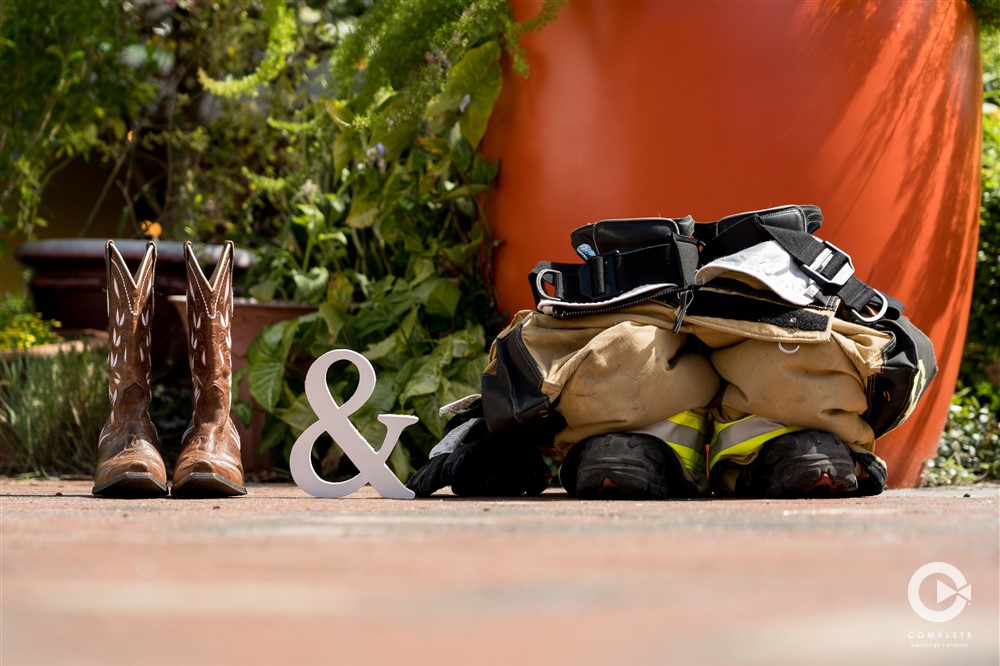 Firefighter and boots