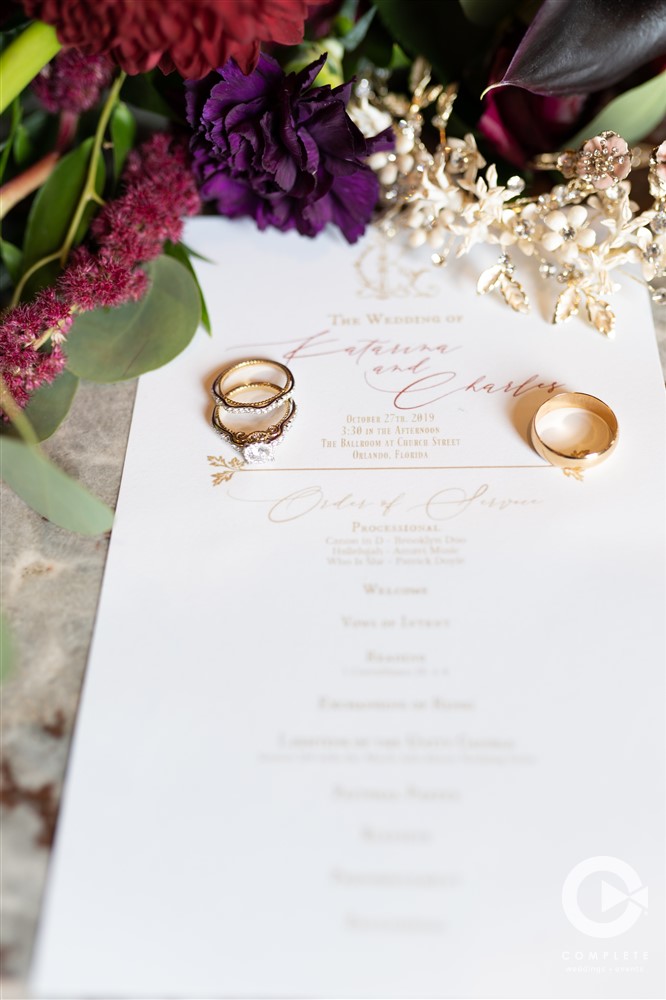 Orlando wedding invitation with rings