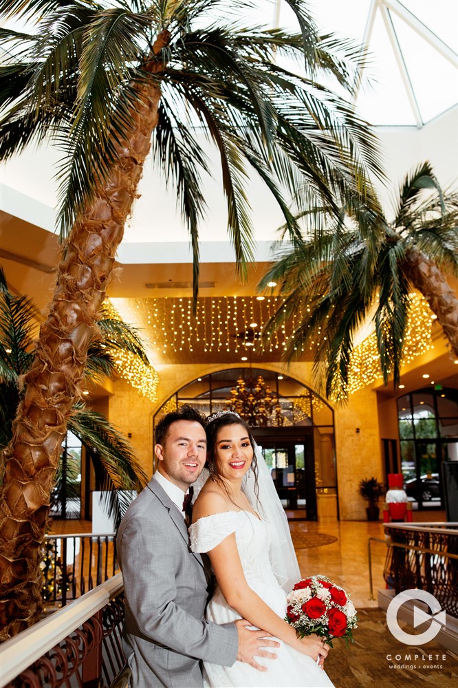 Bride and groom wedding photo beautiful shot during late Fall Small weddings