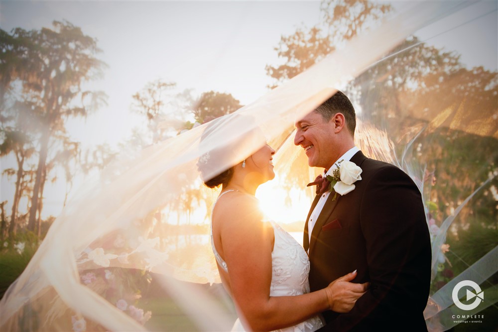 Isleworth wedding ceremony in Windermere Florida during sunset