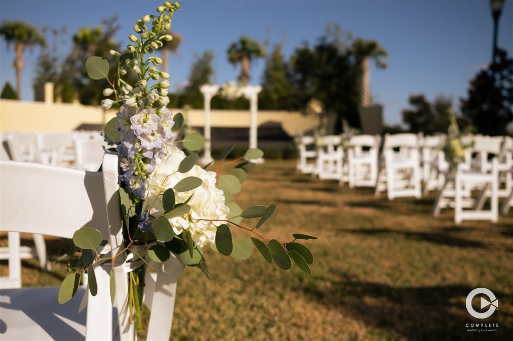 Detail shot of ceremony space at The Omni Resort Orlando during January wedding