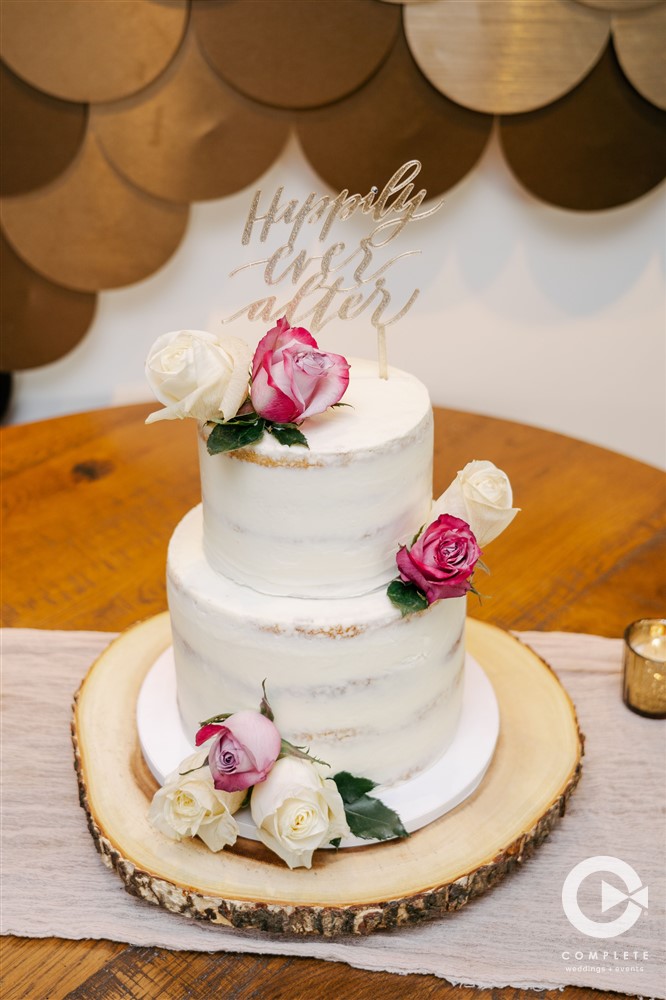Wedding cake with beautiful cake topper