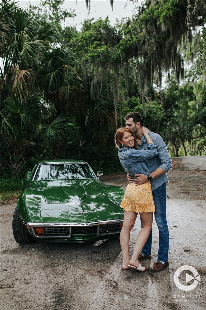 Vintage Car Engagement Shoot New Smyrna Florida