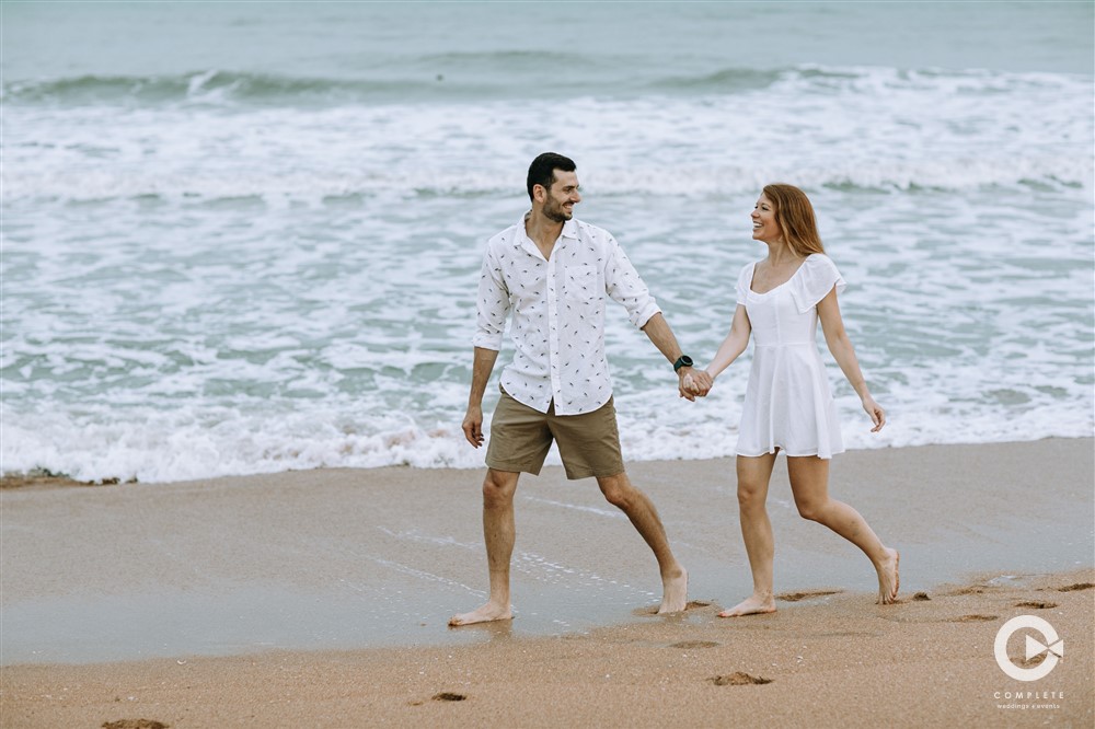 Holding hands in New Smyrna Beach