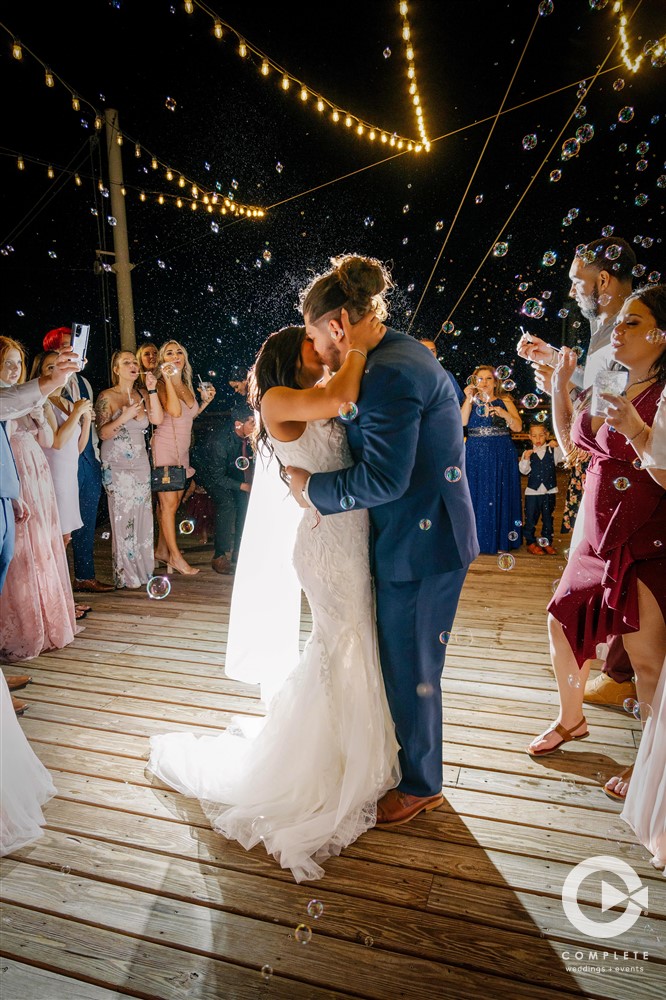 Wedding couple sharing in their first dance at Paddlefish in Disney Springs in Orlando, FL